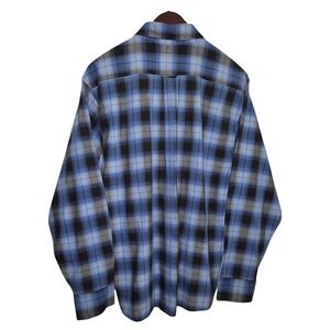 GEORGE & MARTHA Button Down‎ Shirt Mens Size XXL Blue Plaid Long Sleeve Casual